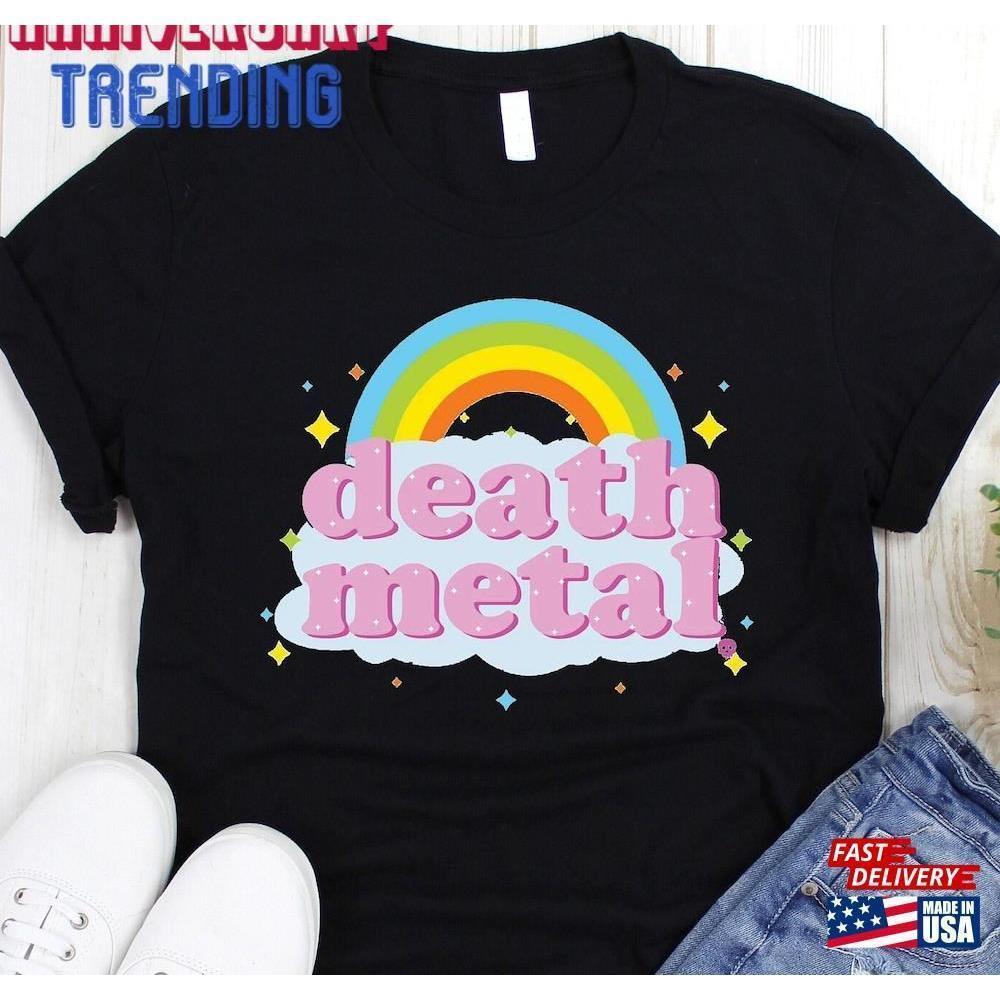 Death Metal Tshirt Rainbow Shirt Lover   Classic